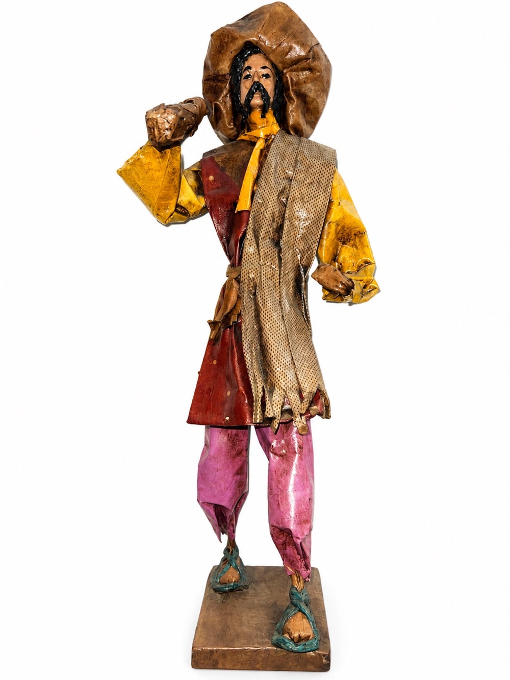 Mexican Paper Mache - Colorful Traditional Explorer Outfit (Yellow, Red, Pink)